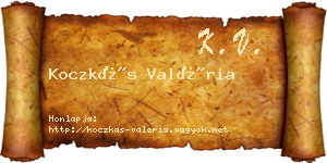 Koczkás Valéria névjegykártya